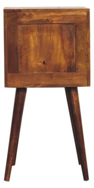 Mini noční stolek v kaštanovém odstínu s 2 zásuvkami, 31 × 30 × 62 cm