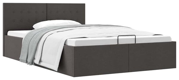Rám postele s úložným prostorem tmavě šedý textil 140 x 200 cm 285573