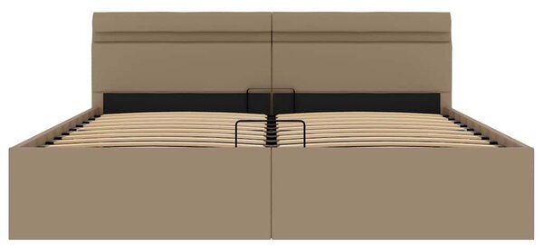 Rám postele LED úložný prostor cappuccino umělá kůže 160x200 cm 285562