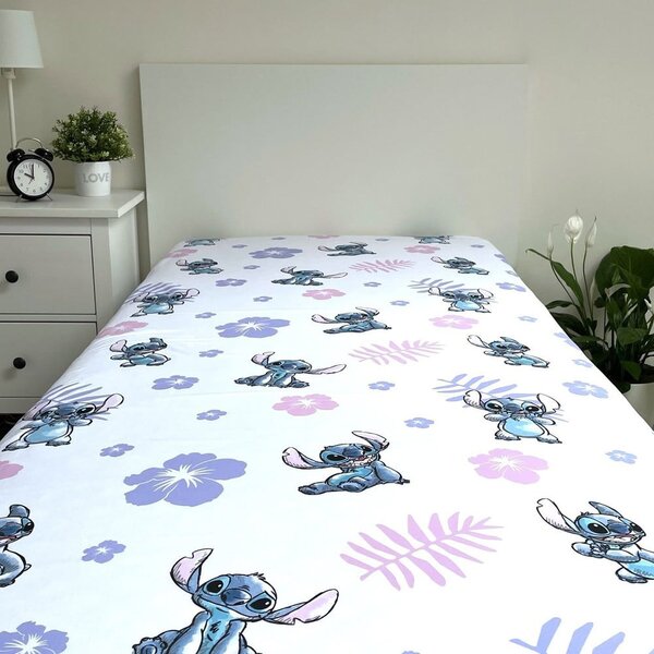 Napínací bavlněné dětské prostěradlo na jednolůžko 90x200 cm Lilo and Stitch – Jerry Fabrics