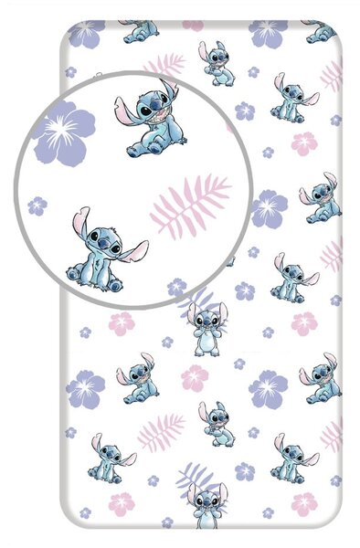 Napínací bavlněné dětské prostěradlo na jednolůžko 90x200 cm Lilo and Stitch – Jerry Fabrics