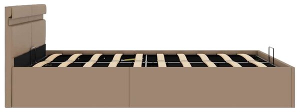 Rám postele LED úložný prostor cappuccino umělá kůže 160x200 cm 285562