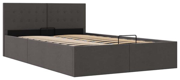 Rám postele s úložným prostorem tmavě šedý textil 140 x 200 cm 285573