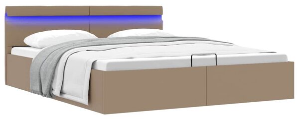 Rám postele LED úložný prostor cappuccino umělá kůže 160x200 cm 285562