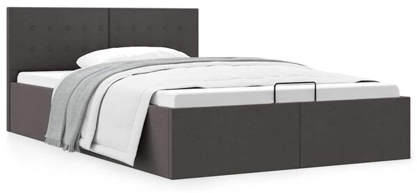 Rám postele s úložným prostorem tmavě šedý textil 140 x 200 cm 285573