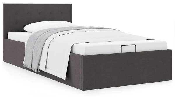 Rám postele s úložným prostorem tmavě šedý textil 90 x 200 cm 285570