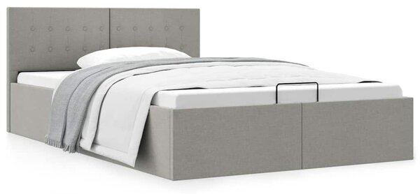 Rám postele s úložným prostorem světle šedý textil 140 x 200 cm 285579