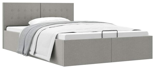 Rám postele s úložným prostorem světle šedý textil 140 x 200 cm 285579