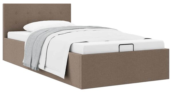Rám postele s úložným prostorem taupe textil 90 x 200 cm 285594