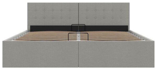 Zvedací rám postele úložný prostor světle šedý textil 160x200cm 285580