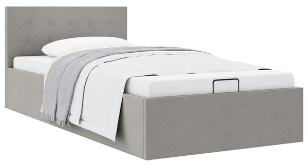 Rám postele s úložným prostorem světle šedý textil 90 x 200 cm 285576