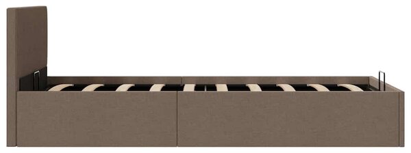 Rám postele s úložným prostorem taupe textil 90 x 200 cm 285594