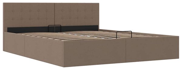 Rám postele s úložným prostorem taupe textil 160 x 200 cm 285598