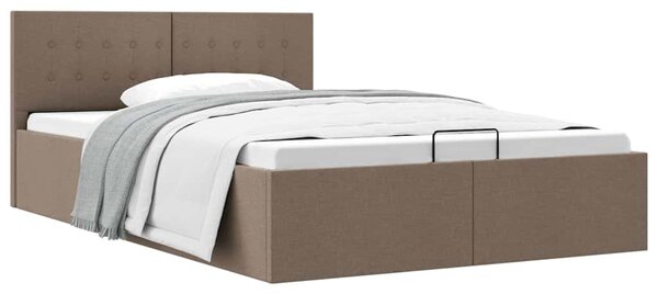 Zvedací rám postele s úložným prostorem taupe textil 140x200 cm 285597