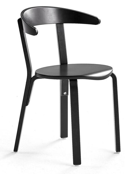 AJ Produkty Dřevěná židle LINUS, výška sedáku 450 mm, dýha, černá