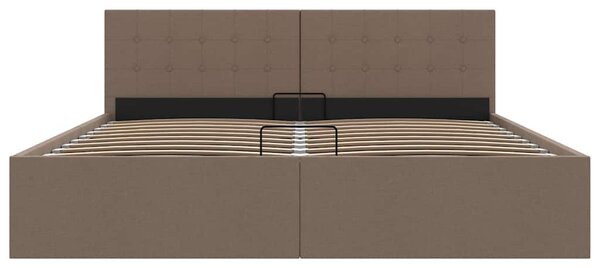 Rám postele s úložným prostorem taupe textil 160 x 200 cm 285598