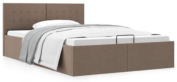 Zvedací rám postele s úložným prostorem taupe textil 140x200 cm 285597