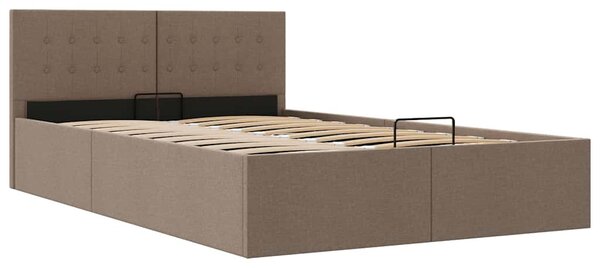 Zvedací rám postele s úložným prostorem taupe textil 140x200 cm 285597