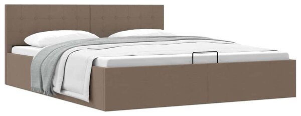 Rám postele s úložným prostorem taupe textil 160 x 200 cm 285598