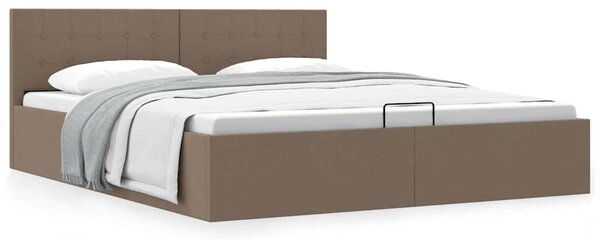 Rám postele s úložným prostorem taupe textil 160 x 200 cm 285598