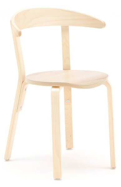 AJ Produkty Dřevěná židle LINUS, výška sedáku 450 mm, dýha, bříza