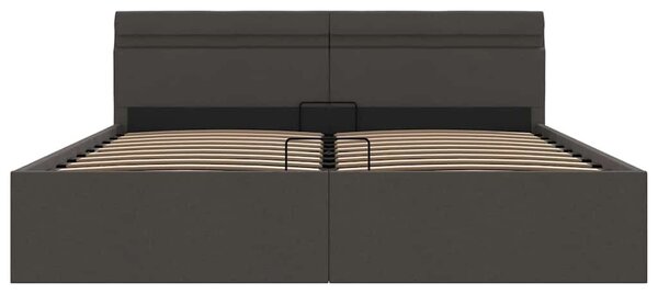 Rám postele s úložným prostorem LED tmavě šedý textil 180x200cm 285605