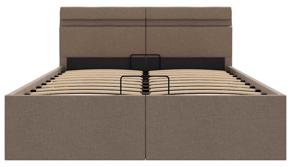 Rám postele LED s úložným prostorem taupe textil 120 x 200 cm 285626