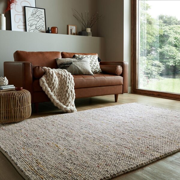 Krémový ručně tkaný koberec s příměsí vlny 120x170 cm Minerals – Flair Rugs