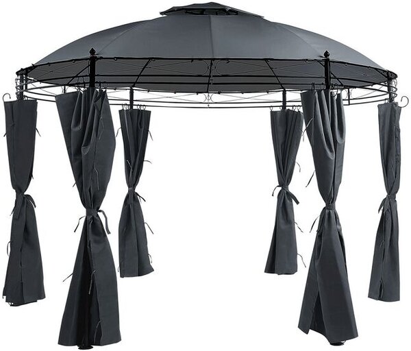 Zahradní altán s LED solárním osvětlením BestBerg BBGG-20 / 350 x 274 cm / šedá