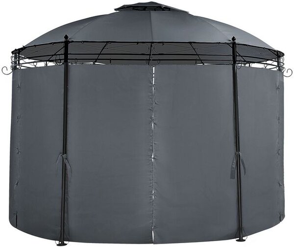 Zahradní altán s LED solárním osvětlením BestBerg BBGG-20 / 350 x 274 cm / šedá