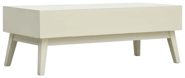 Konferenční stolek 2 zásuvky vyřezávaný šedý 110x50x40 cm dřevo 285751