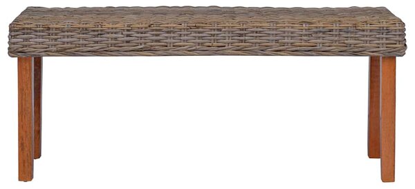 Lavice 110 cm přírodní kubu ratan a masivní mahagon 285791