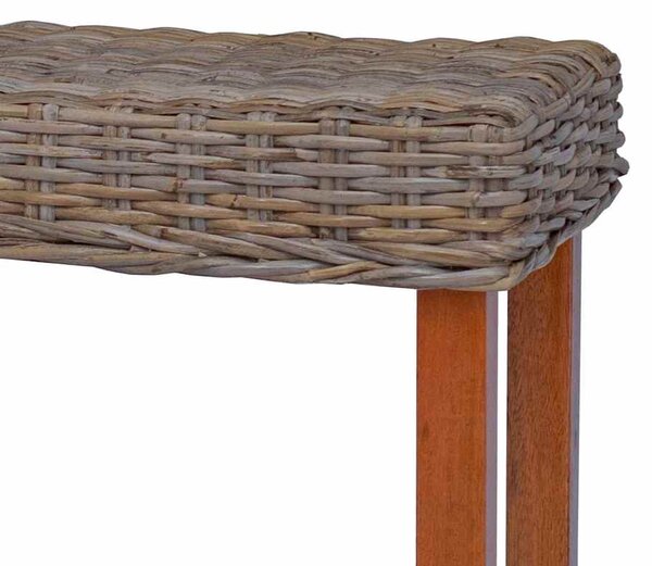 Lavice 110 cm přírodní kubu ratan a masivní mahagon 285791