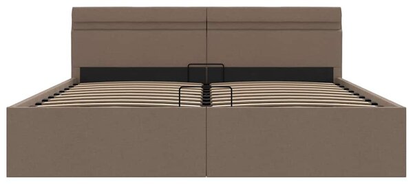 Rám postele s úložným prostorem LED taupe textil 160 x 200 cm 285628