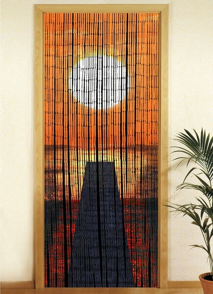Bambusový závěs Západ slunce, 90x200 cm