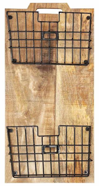 Nástěnný stojan na časopisy 33x10x67 cm masivní hrubý mangovník 285878