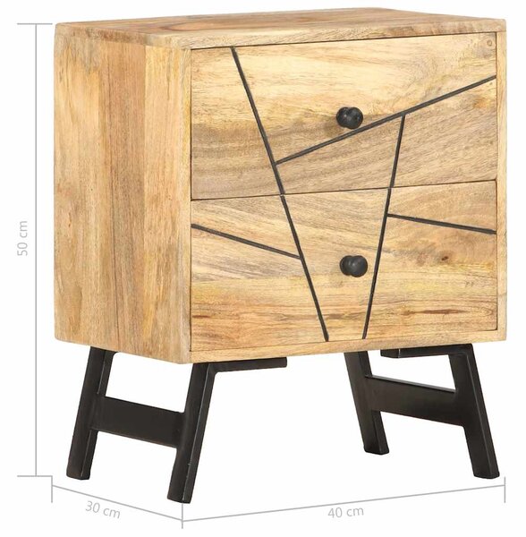 Noční stolek 40 x 30 x 50 cm masivní mangovníkové dřevo 285875