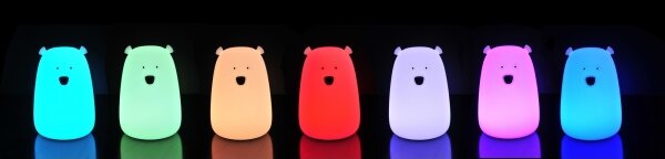 LED RGB Dětská dotyková lampička BEAR LED/0,8W/5V modrá