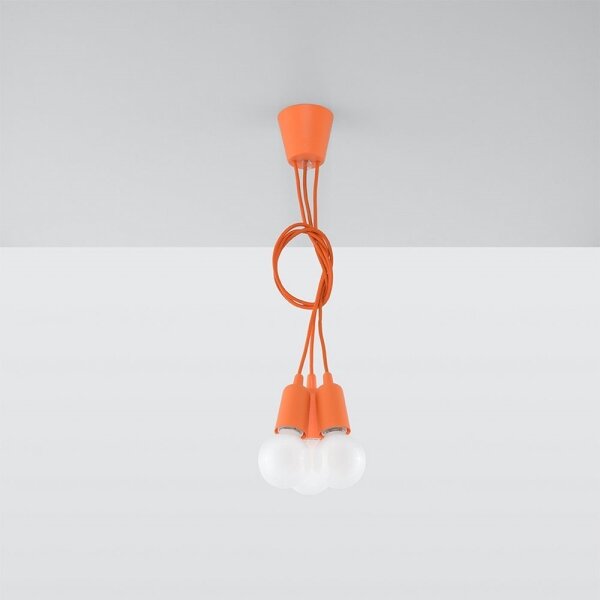 Sollux SL.0585 - Lustr na lanku DIEGO 3xE27/60W/230V oranžová