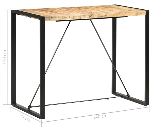 Barový stůl 140 x 70 x 110 cm masivní mangovníkové dřevo 285957