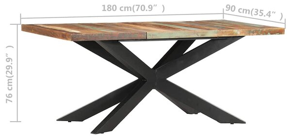 Jídelní stůl 180 x 90 x 76 cm masivní recyklované dřevo 285966