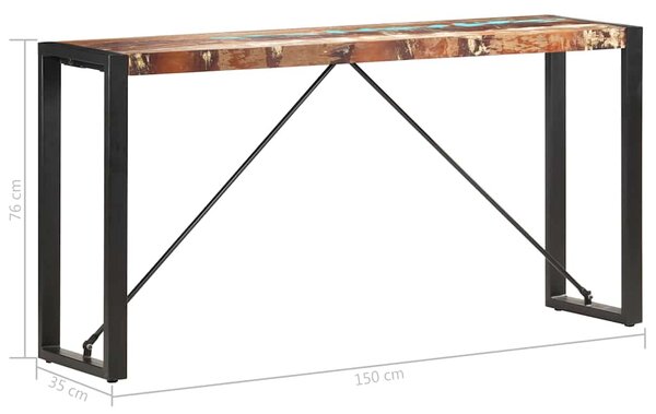 Konzolový stolek 150 x 35 x 76 cm masivní recyklované dřevo 285949
