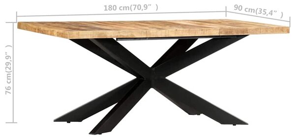 Jídelní stůl 180 x 90 x 76 cm masivní hrubé mangovníkové dřevo 285963