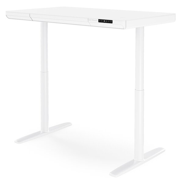 Elektrický psací stůl sit-stand se zásuvkou a bezdrátovou nabíječkou Qi bílý, 1200 mm: ELLIS