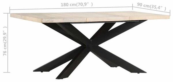 Jídelní stůl 180 x 90 x 76 cm masivní bělené mangovníkové dřevo 285964