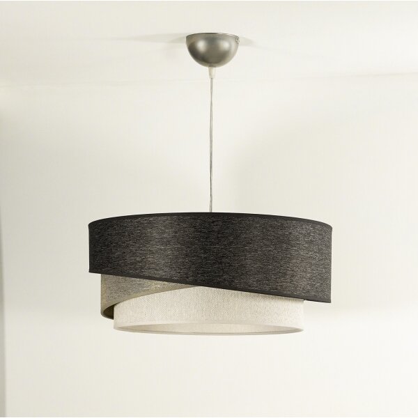 Duolla - Lustr na lanku KOBO 1xE27/15W/230V pr. 45 cm antracit/šedá/bílá