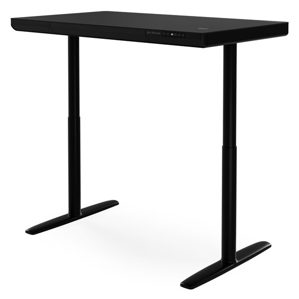 Elektrický psací stůl sit-stand se zásuvkou a bezdrátovou nabíječkou Qi černý, 1200 mm: ELLIS