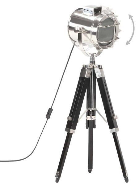 Stojací lampa na stativu černá masivní mangovníkové dřevo 69 cm 286108