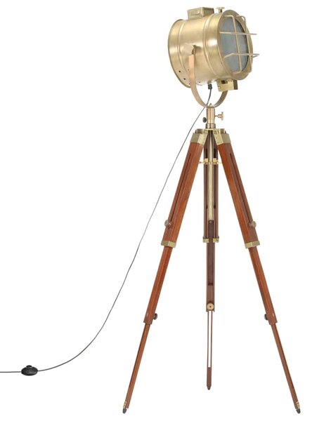 Stojací lampa na stativu masivní mangovníkové dřevo 165 cm 286112