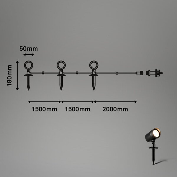 BRILO 3799035 LED zahradní bodové svítidlo, zápich, ochrana proti stříkající vodě, nastavitelné - BRILO